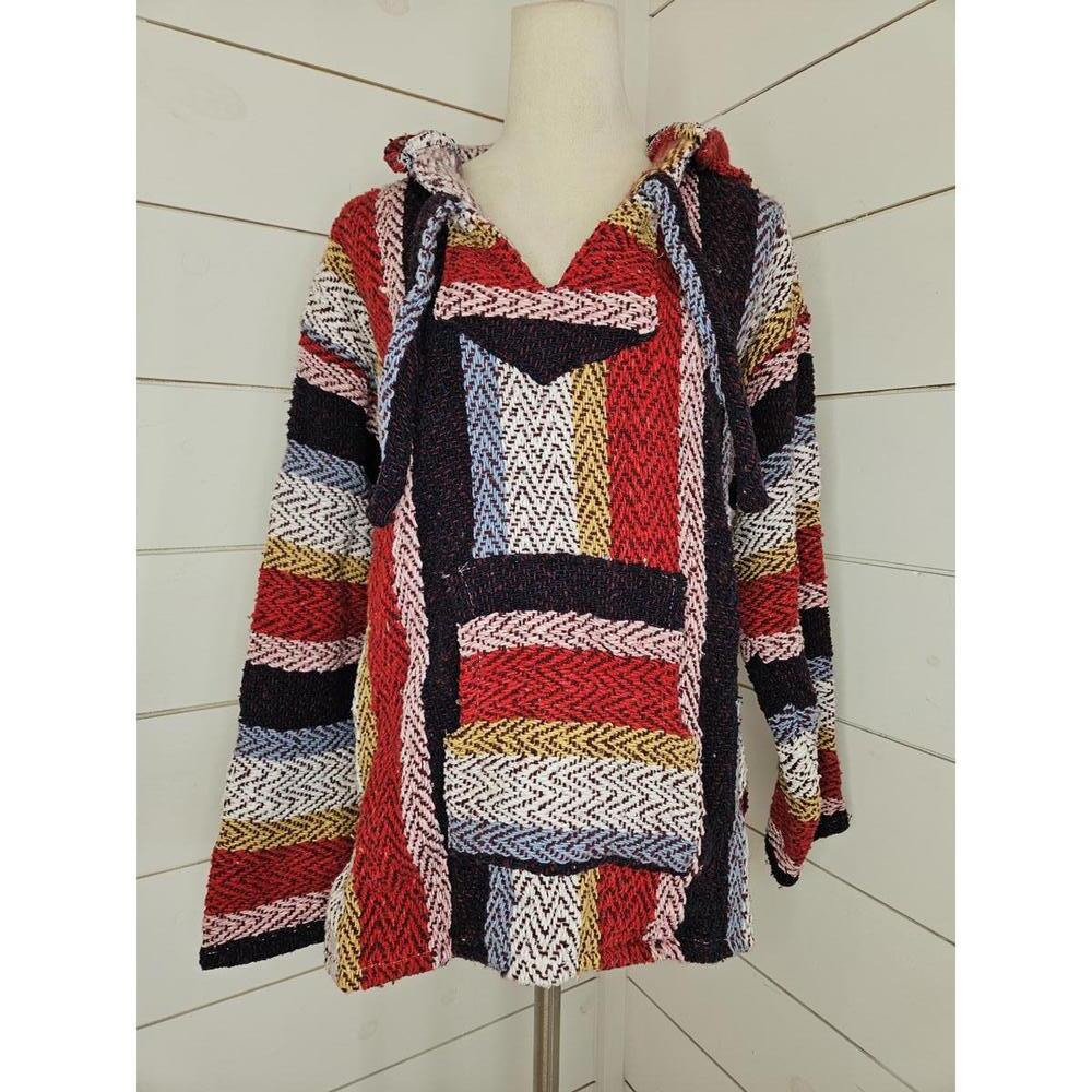 Vintage 90s Baja Blanket Hoodie. beach. hippie. UNISEX.